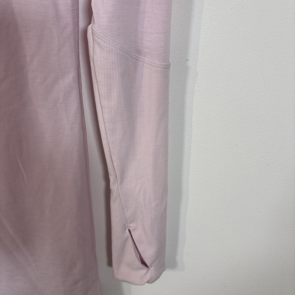 Athleta Essence Hooded Cowl Neck Tunic Top Pink XXS Long Sleeve Athletic Run - Picture 9 of 10